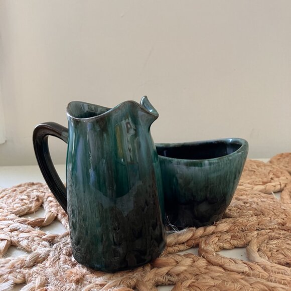 Blue Mountain Pottery Small Milk Cream Pitcher and Open Sugar Bowl 1970's - Picture 7 of 9